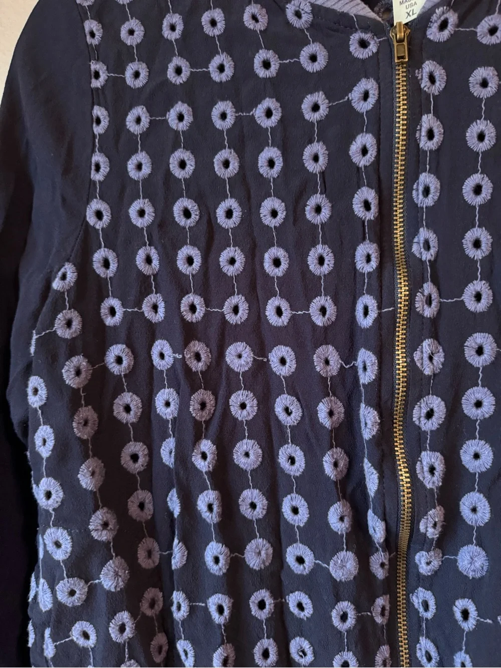 AMADI Navy and Periwinkle Bomber Jacket - Picture 2 of 9